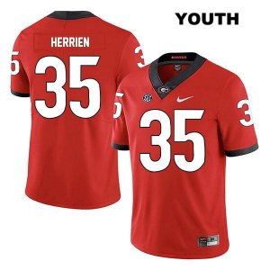 Youth Georgia Bulldogs NCAA #35 Brian Herrien Nike Stitched Red Legend Authentic College Football Jersey CNJ1254TK